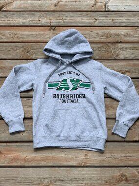 Saskatchewan Roughriders Hoodie Pullover Jacket Gray Mens Small CFL Football